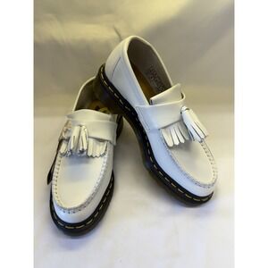 Dr. Martens Adrian YS White Smooth Leather Tassels Loafers Women's US Size 6